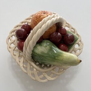VTG MCM Bassano Majolica Fruit Basket Pottery Art Made in Italy Ceramic …